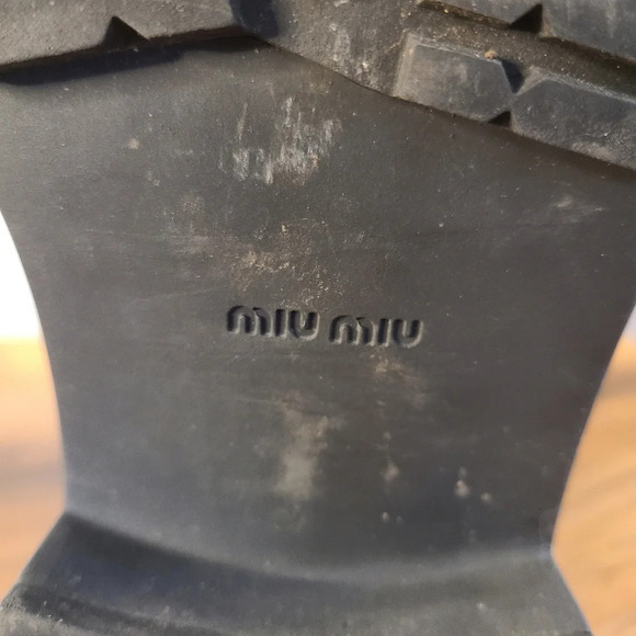Miu Miu Combat Leather Winter Boots - Picture 12 of 13